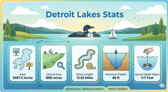 Big Detroit, Little Detroit Lake Stats. ID: 03038100.  Water Clarity, Max Depth, Acres.  Blake Fason Real Estate Agent